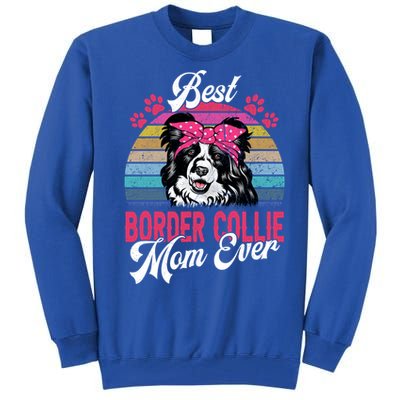 Vintage Best Border Collie Mom Ever Gift Tall Sweatshirt