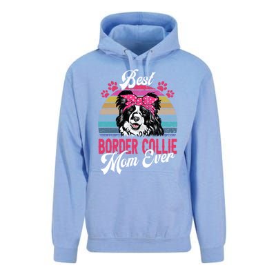 Vintage Best Border Collie Mom Ever Gift Unisex Surf Hoodie