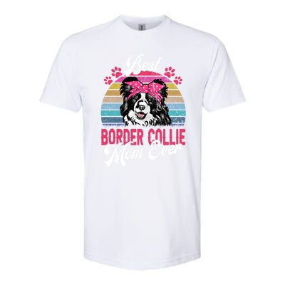 Vintage Best Border Collie Mom Ever Gift Softstyle CVC T-Shirt