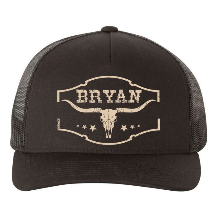 Vintage Bryan Bullskull Western Deserts Bryan Personalized Yupoong Adult 5-Panel Trucker Hat