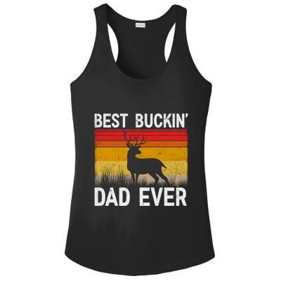 Vintage Best Buckin Dad Ever Deer Hunting Fathers Day Meaningful Gift Ladies PosiCharge Competitor Racerback Tank