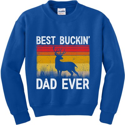 Vintage Best Buckin Dad Ever Deer Hunting Fathers Day Meaningful Gift Kids Sweatshirt