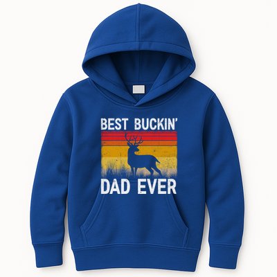 Vintage Best Buckin Dad Ever Deer Hunting Fathers Day Meaningful Gift Kids Hoodie