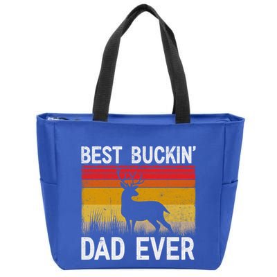 Vintage Best Buckin Dad Ever Deer Hunting Fathers Day Meaningful Gift Zip Tote Bag