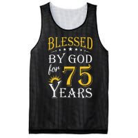 Vintage Blessed By God For 75 Years Happy 75th Birthday Mesh Reversible Basketball Jersey Tank