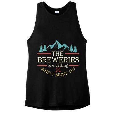 Vintage Beer Breweries Are Calling And I Must Go Craft Beer Ladies PosiCharge Tri-Blend Wicking Tank