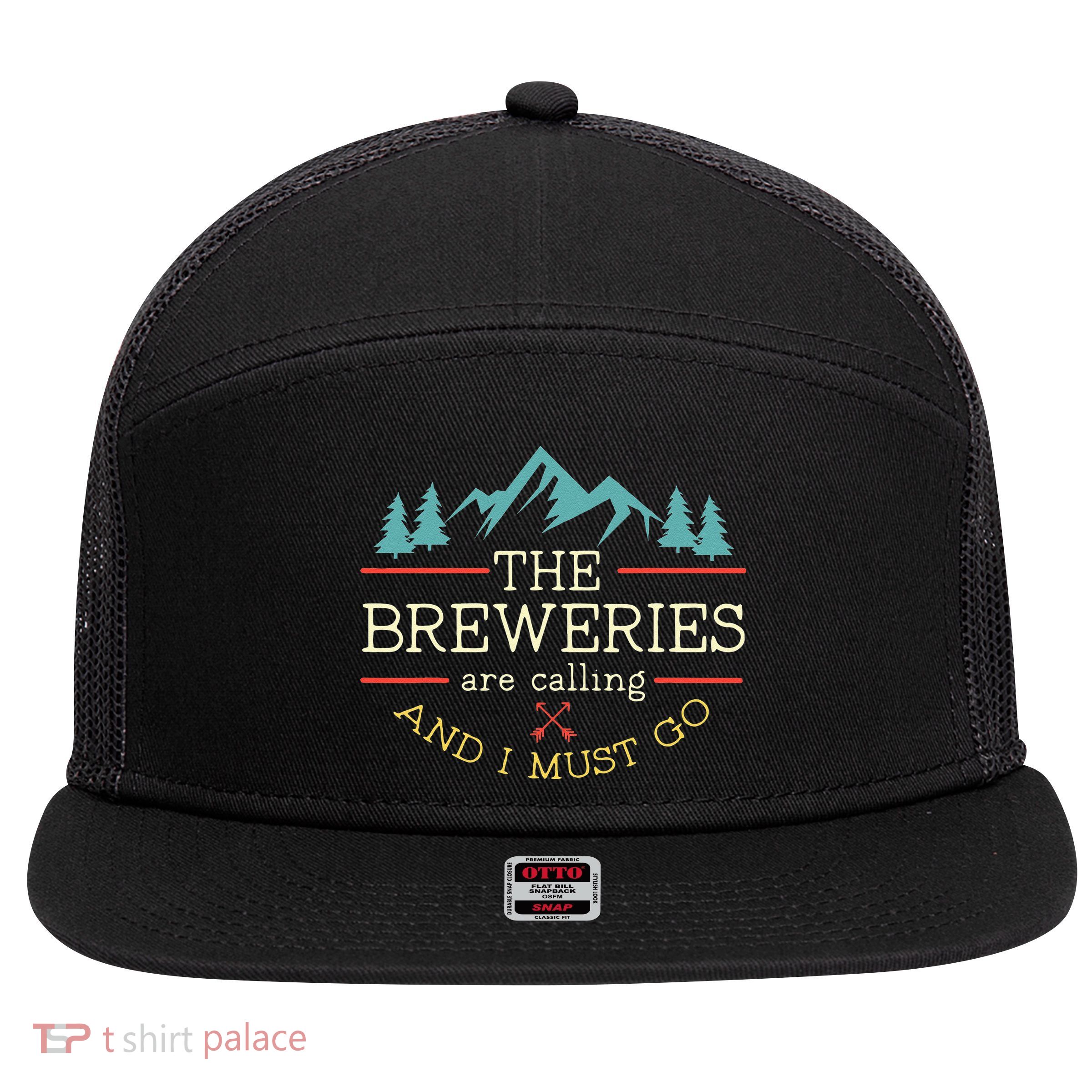 Vintage Beer Breweries Are Calling And I Must Go Craft Beer 7 Panel Mesh Trucker Snapback Hat