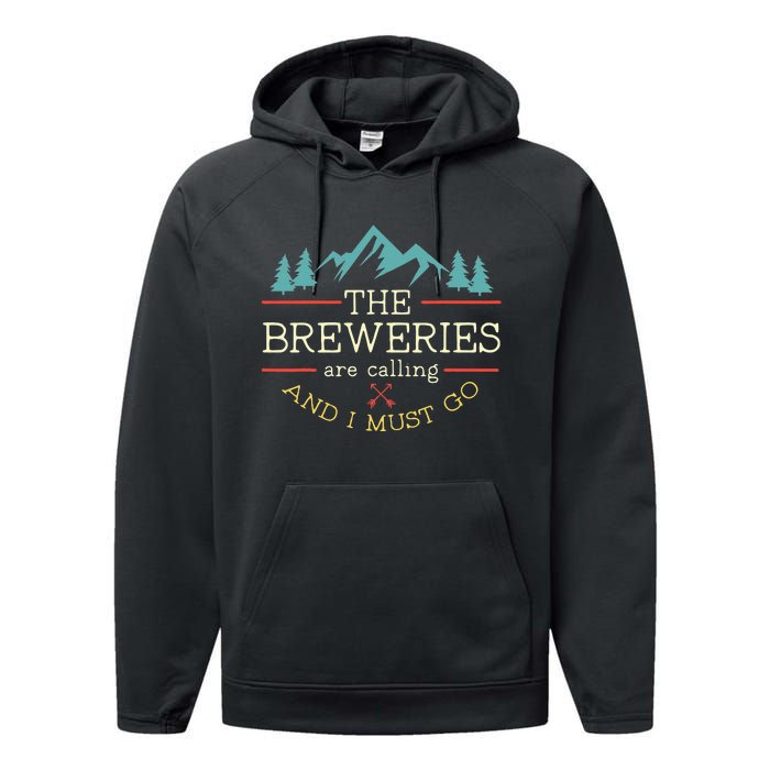 Vintage Beer Breweries Are Calling And I Must Go Craft Beer Performance Fleece Hoodie