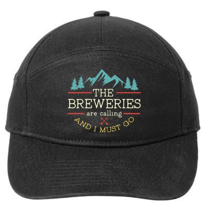 Vintage Beer Breweries Are Calling And I Must Go Craft Beer 7-Panel Snapback Hat