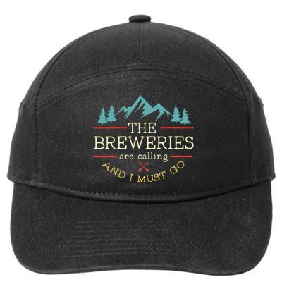 Vintage Beer Breweries Are Calling And I Must Go Craft Beer 7-Panel Snapback Hat