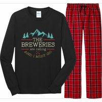 Vintage Beer Breweries Are Calling And I Must Go Craft Beer Long Sleeve Pajama Set