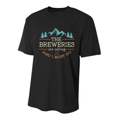 Vintage Beer Breweries Are Calling And I Must Go Craft Beer Youth Performance Sprint T-Shirt