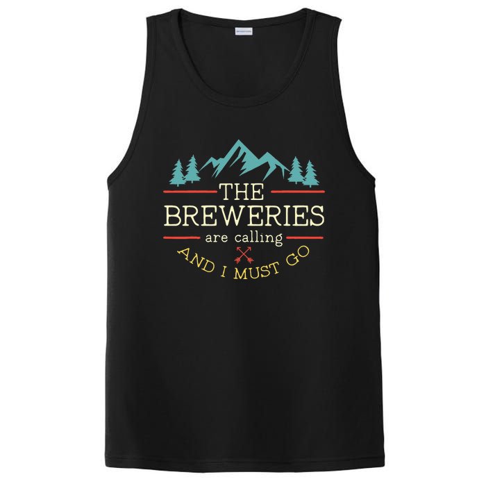 Vintage Beer Breweries Are Calling And I Must Go Craft Beer PosiCharge Competitor Tank