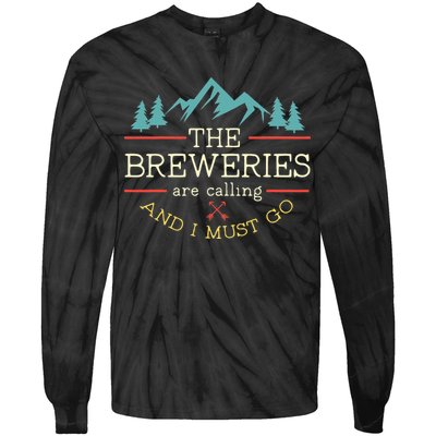 Vintage Beer Breweries Are Calling And I Must Go Craft Beer Tie-Dye Long Sleeve Shirt