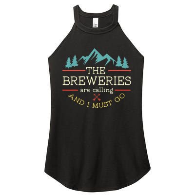 Vintage Beer Breweries Are Calling And I Must Go Craft Beer Women's Perfect Tri Rocker Tank
