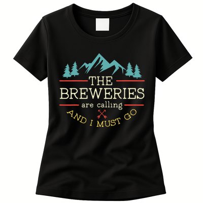 Vintage Beer Breweries Are Calling And I Must Go Craft Beer Womens T-Shirt