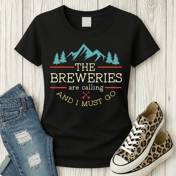 Vintage Beer Breweries Are Calling And I Must Go Craft Beer Womens T-Shirt