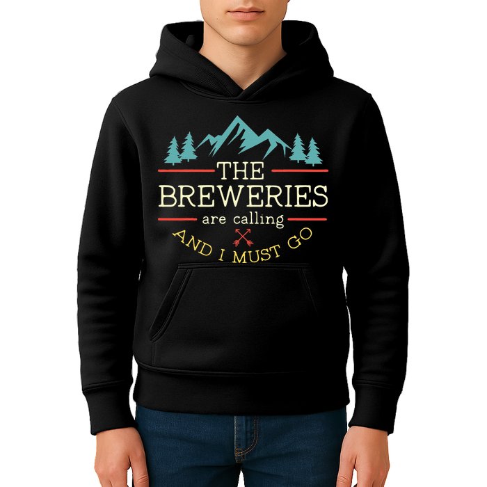 Vintage Beer Breweries Are Calling And I Must Go Craft Beer Kids Hoodie