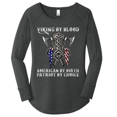 Viking By Blood American By Birth Patriot By Choice Women's Perfect Tri Tunic Long Sleeve Shirt