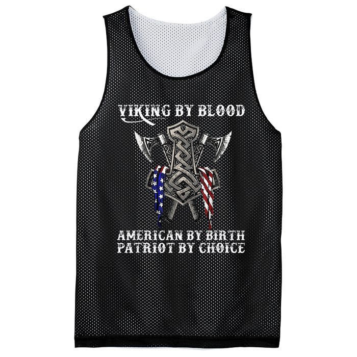 Viking By Blood American By Birth Patriot By Choice Mesh Reversible Basketball Jersey Tank