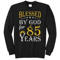 Vintage Blessed By God For 85 Years Happy 85th Birthday Sweatshirt