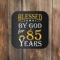 Vintage Blessed By God For 85 Years Happy 85th Birthday Coaster