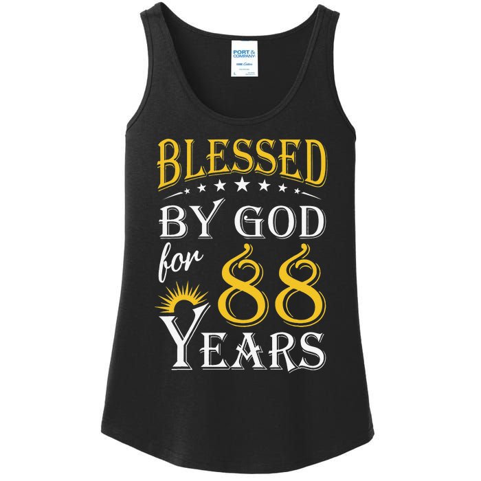 Vintage Blessed By God For 88 Years Happy 88th Birthday Ladies Essential Tank