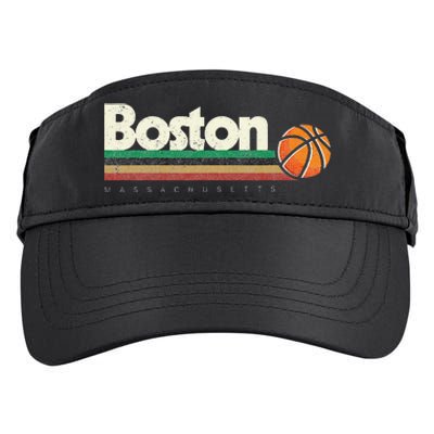 Vintage Basketball Boston City BBall Retro Stripes Adult Drive Performance Visor