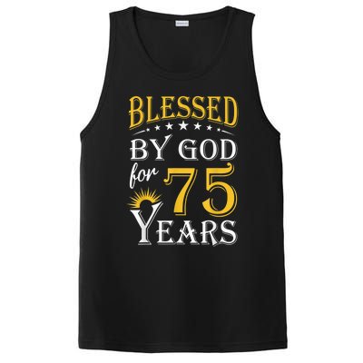 Vintage Blessed by God for 75 years Happy 75th Birthday Present PosiCharge Competitor Tank