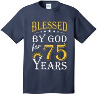 Vintage Blessed by God for 75 years Happy 75th Birthday Present T-Shirt