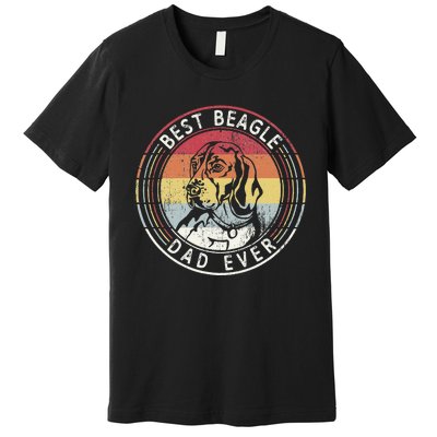 Vintage Best Beagle Dad Ever Father's Day Premium T-Shirt