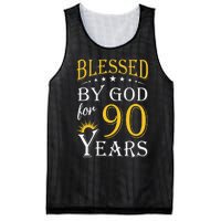 Vintage Blessed By God For 90 Years Happy 90th Birthday Mesh Reversible Basketball Jersey Tank