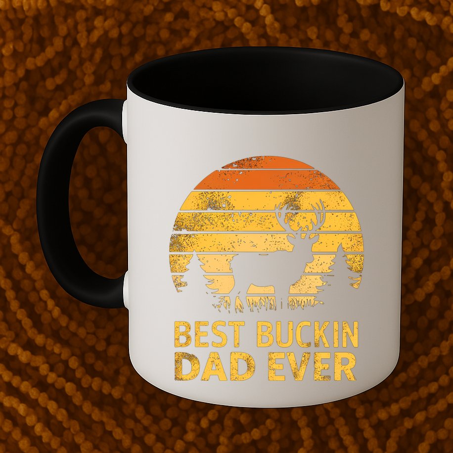 Vintage Best Buckin Dad Ever Mazing Papa Funny Hunting Gift Mug