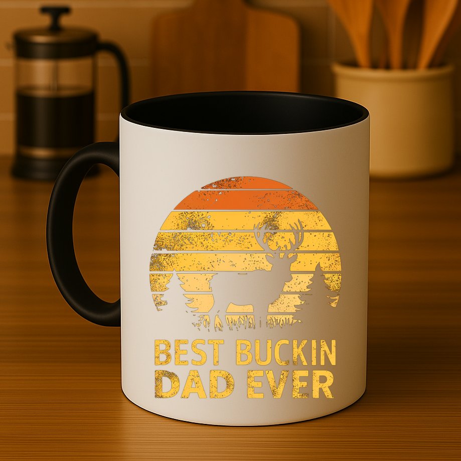 Vintage Best Buckin Dad Ever Mazing Papa Funny Hunting Gift Mug