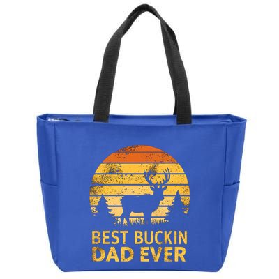 Vintage Best Buckin Dad Ever Mazing Papa Funny Hunting Gift Zip Tote Bag