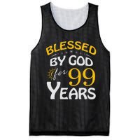 Vintage Blessed By God For 99 Years Old Happy 99th Birthday Mesh Reversible Basketball Jersey Tank