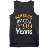 Vintage Blessed By God For 99 Years Old Happy 99th Birthday Tank Top