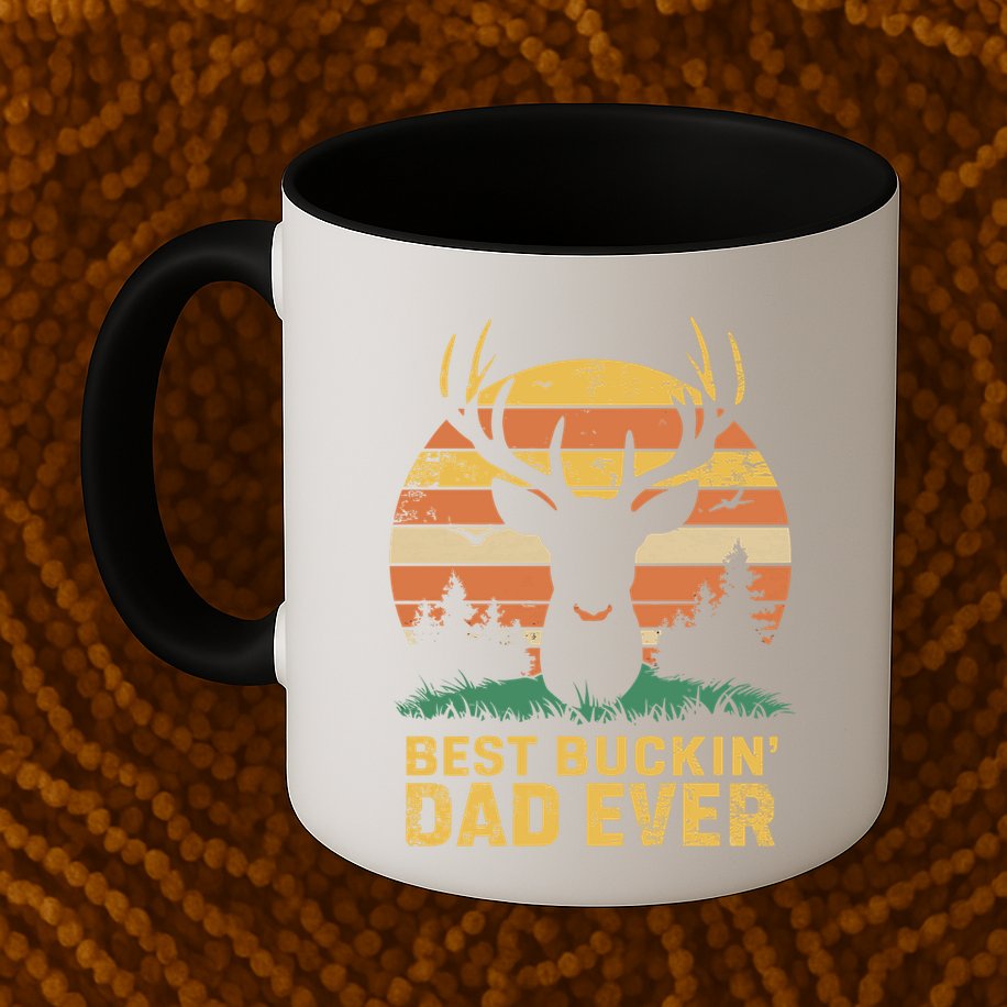 Vintage Best Buckin Dad Ever Deer Hunters Dad Hunting Gift Mug