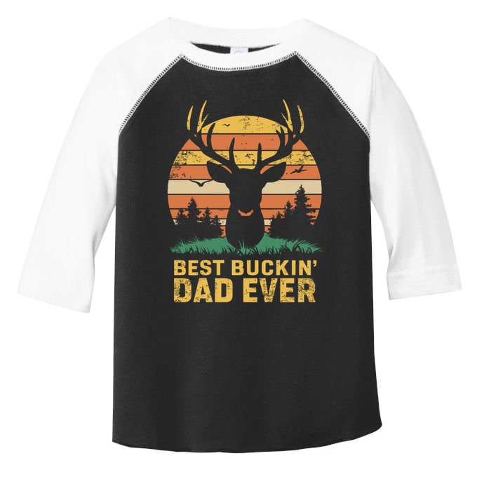 Vintage Best Buckin Dad Ever Deer Hunters Dad Hunting Gift Toddler Fine Jersey T-Shirt