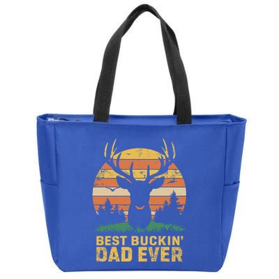 Vintage Best Buckin Dad Ever Deer Hunters Dad Hunting Gift Zip Tote Bag