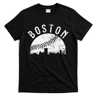 Vintage Baseball Boston Massachusetts Skyline Apparel T-Shirt