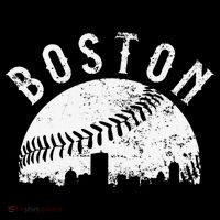 Vintage Baseball Boston Massachusetts Skyline Apparel Tall T-Shirt