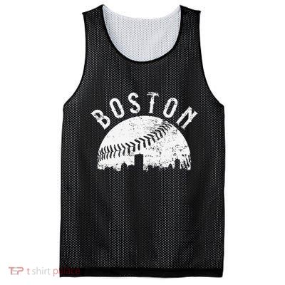Vintage Baseball Boston Massachusetts Skyline Apparel Mesh Reversible Basketball Jersey Tank