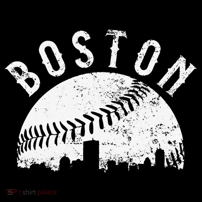 Vintage Baseball Boston Massachusetts Skyline Apparel Kids T-Shirt