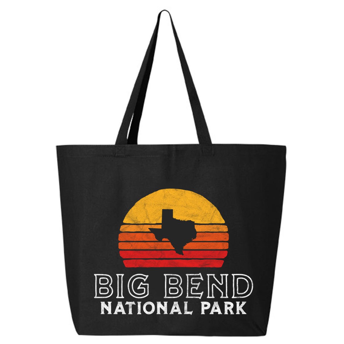 Vintage Big Bend National Park Gift Retro Texas Sun 25L Jumbo Tote