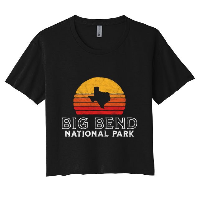 Vintage Big Bend National Park Gift Retro Texas Sun Crop Top