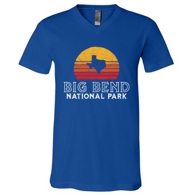 Vintage Big Bend National Park Gift Retro Texas Sun V-Neck T-Shirt