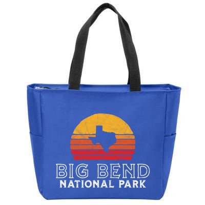 Vintage Big Bend National Park Gift Retro Texas Sun Zip Tote Bag