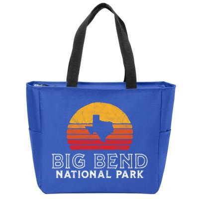 Vintage Big Bend National Park Gift Retro Texas Sun Zip Tote Bag