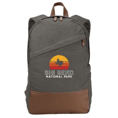 Vintage Big Bend National Park Gift Retro Texas Sun Cotton Canvas Backpack